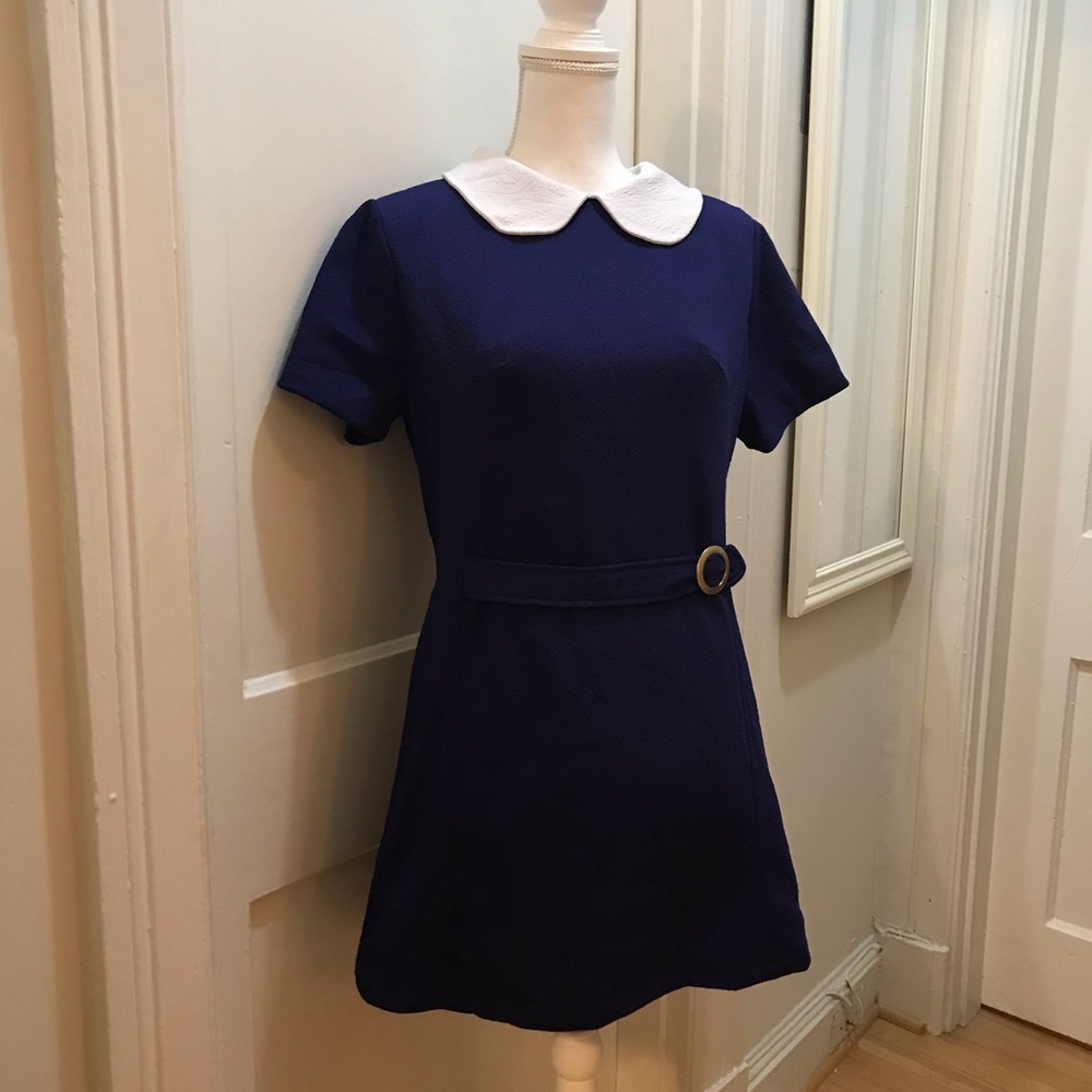 Cobalt Blue Mod Mini Dress from Pop Boutique